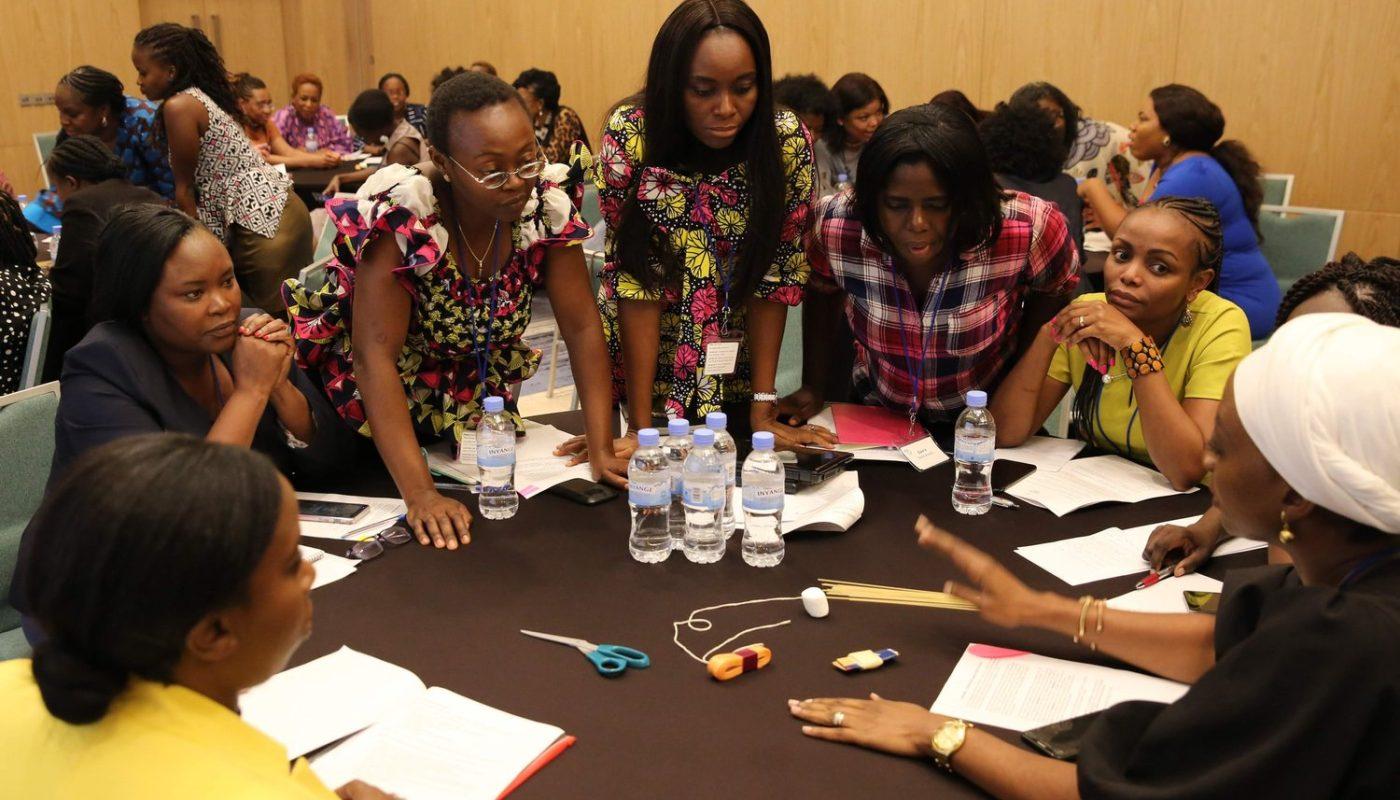 Entrepreneurs working together on a business plan